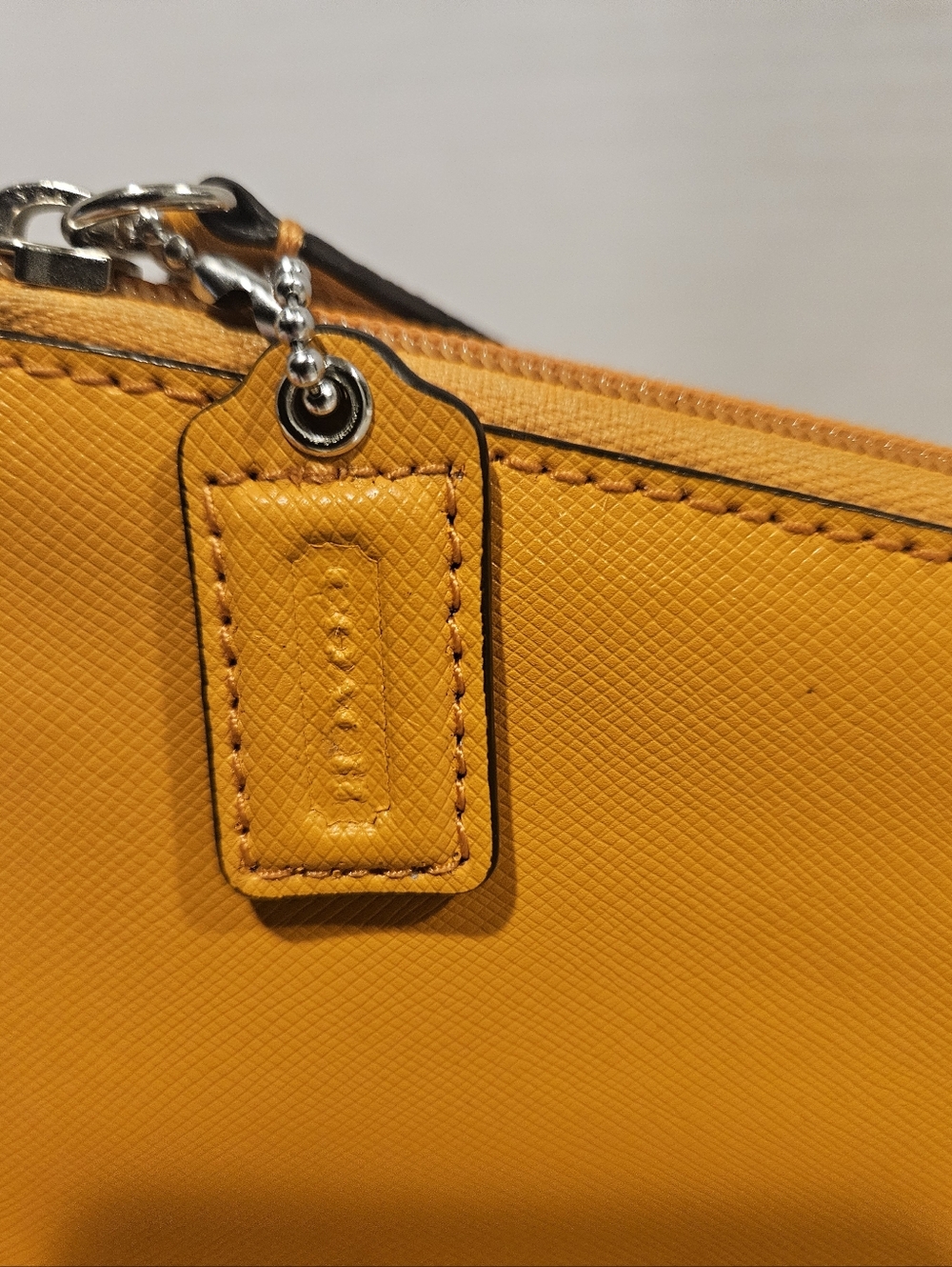 Coach Darcy Mango Leather Lion Appliqué Pouch Wristlet Clutch Novelty Rare - Picture 3 of 9